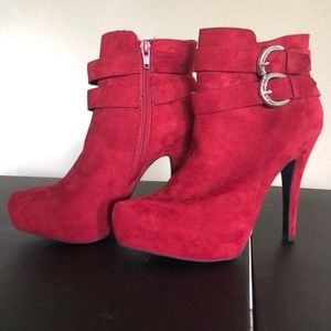 Size 7.5 G by Guess Red Heeled Boots